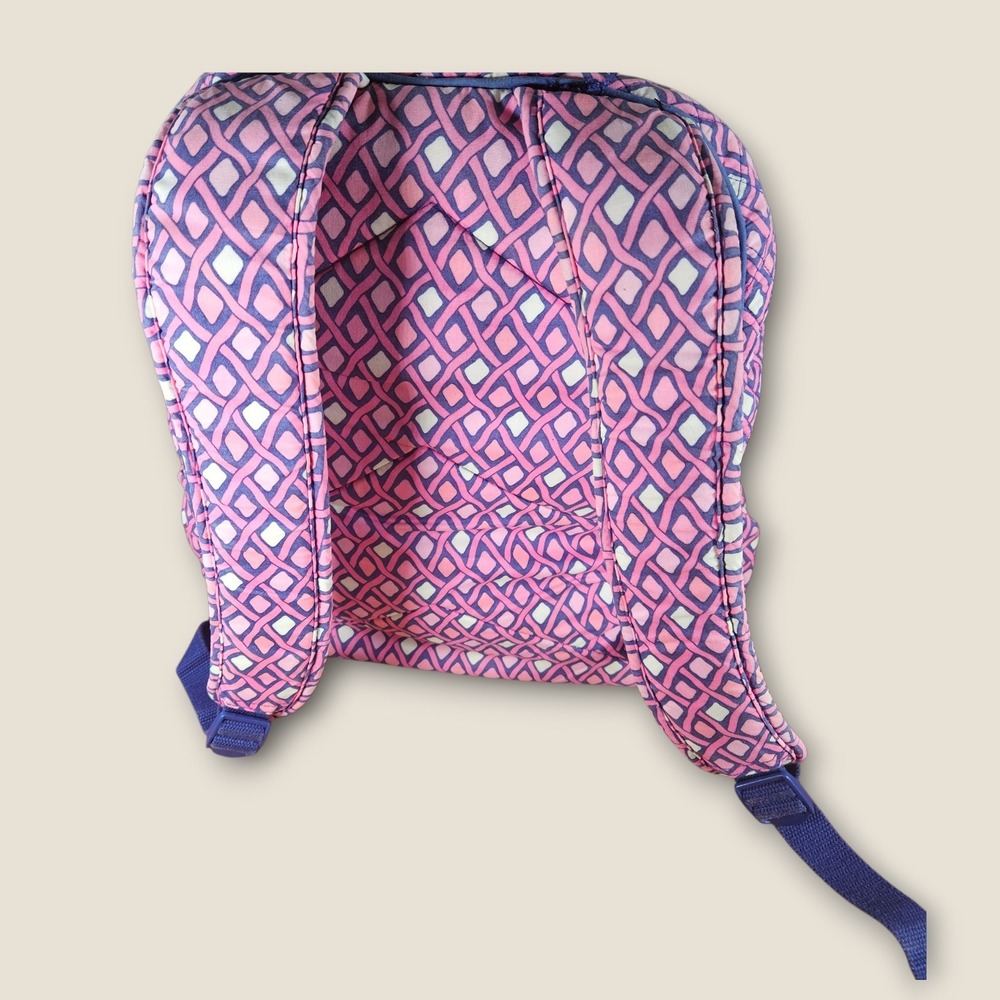 Vera Bradley‎ Backpack Katalina Pink Diamonds Campus Laptop Book Bag Pink Blue - Picture 2 of 13